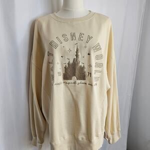 NWT DISNEY L Cream "Most Magical Place on Earth" Embroidered